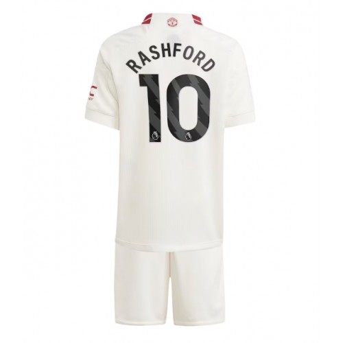 Dres Manchester United Marcus Rashford #10 Rezervni za djecu 2023-24 Kratak Rukav (+ kratke hlače)
